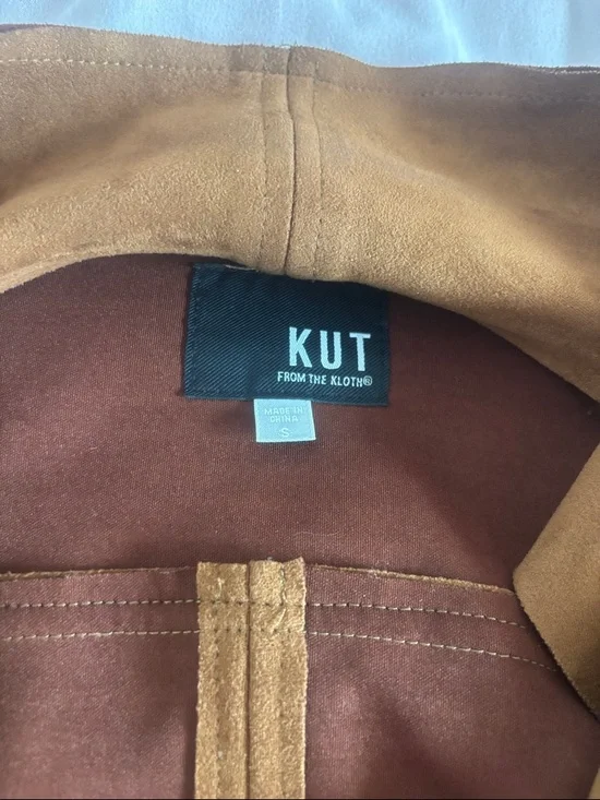 Kut from the Kloth Camel Brown Suede-Look Moto Jacket - Picture 2 of 4
